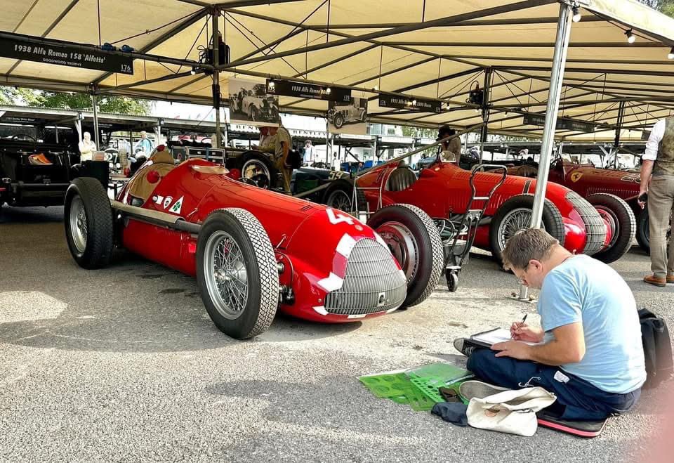 revslimiter's tweet image. #arttherapy 
The Alfa Romeo 158/159 Alfetta has to rank as one of my all time favourite monopostos - every time I see one the sketchbook has to come out. Art therapy of the highest order. 
#sketchbook #alfaromeo #monoposto #mentalhealthrecovery