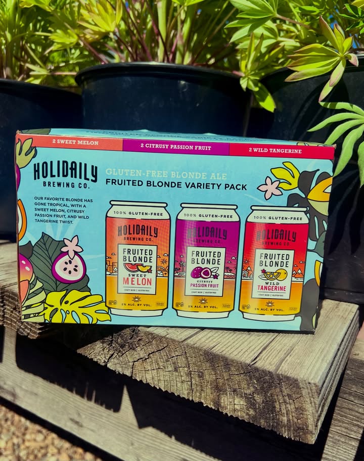 HolidailyBrew's tweet photo. Spring is bursting out everywhere including our Fruited Blonde Variety Pack. Three refreshing flavors that pair perfectly with fresh flowers &amp; sunshine 🌷☀️

100% Gluten-Free. 100% Great Beer. 

🔗 Find it today on our Beer Finder ➡️ https://t.co/gFM0xvXTFx https://t.co/IeNBBYGkfz