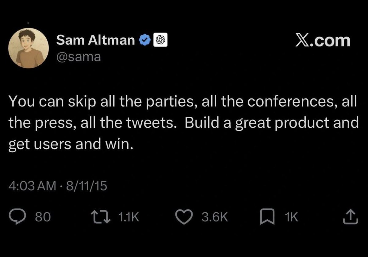 EdwardHowa8148's tweet photo. Sam wrote this in 2015. Still the best startup advice in one tweet🧠 https://t.co/agj8otFSVV