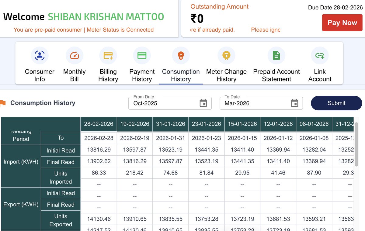 skmattoo07's tweet photo. but Your Smart SystemSoSmart Portal neither Reflects any Consumption norare bothered to update Charges. Does that MeanConsumer Does't have toPay anything How to Control on Consumptions is Very Unfortunate for the Deptt to Highlight inTimeIs MD or IT deptt SleepingLet them Wake up https://t.co/F6ZUj39DEl