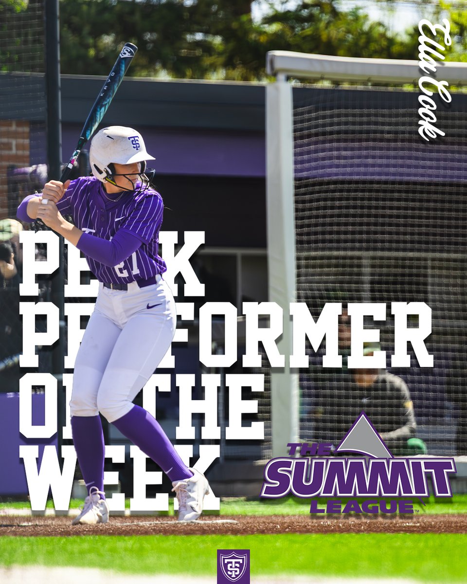 Another special weekend for a special player!

Ella Cook - <a href="/TheSummitLeague/">The Summit League</a> Peak Performer of the Week 

.545/.583/1.364 - 6H, 4R, 2B, 3B, 2 HR, 5 RBI, 15 TB

AND 

8.2IP, 1.62 ERA, 9K, .172 BAA

#RollToms