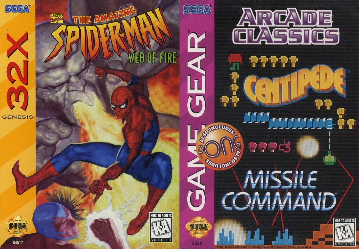 segaretrobr's tweet image. Este mês é aniversário de 30 anos de Spider-Man: Web of Fire (32X) e Arcade Classics (Game Gear), lançados em março de 1996! O primeiro foi o último jogo oficialmente lançado para o 32X.
#spidermanweboffire #arcadeclassics #32x #gamegear #sega #retro