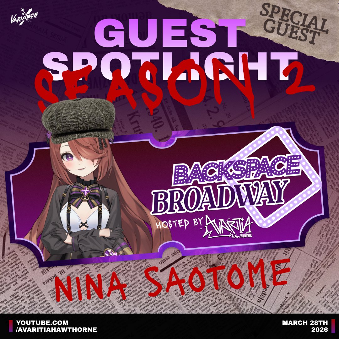📢 EXTRA! EXTRA! 
I'm joining in on the Backspace Season 2 broadway musical fun too! Thank you <a href="/AvaHawt/">Avaritia Hawthorne 🗣️【VARPRO】</a> for inviting me to sing !! 🥰 See you there!
