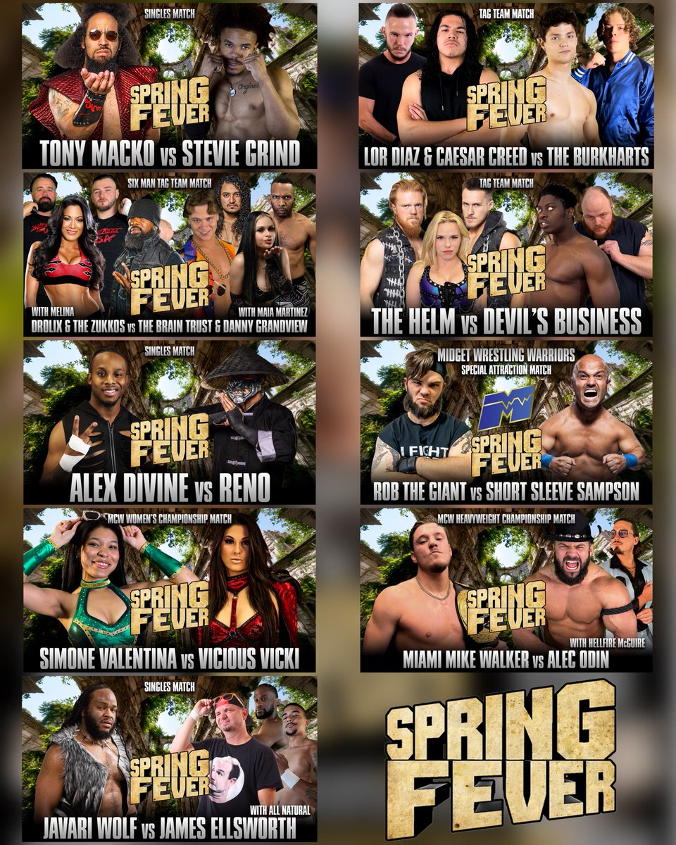 🚨 The Card Has Been Announced 🚨

THIS SATURDAY NIGHT, March 28th, #MCWProWrestling returns to The Coppermine in Carroll County in Hampstead, #Maryland for Spring Fever ‘26 with former #WWE Star <a href="/RealMelina/">🄼🄴🄻🄸🄽🄰</a> and #ECW Legend THE SANDMAN🔥

🎟️ 🔗 MCWProWrestling.com

Check out