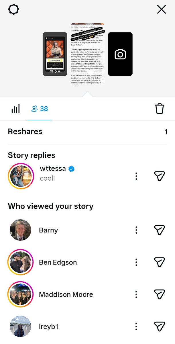 erin_altysport's tweet photo. I had one of my recent pieces published for @ConstancySport about Belgian footballer Tessa Wullaert.... 

To have had her repost  and respond to me was a true honour and a highlight of my writing so far! What a moment! https://t.co/pQGTDbNeo8