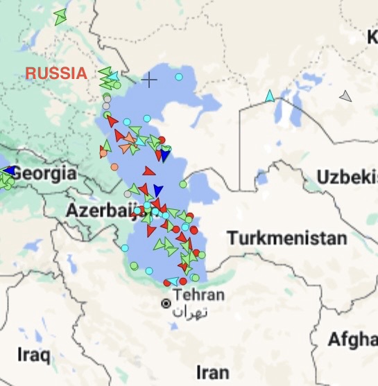 Shipping in the Caspian Sea between RUSSIA & IRAN continues, with most ...