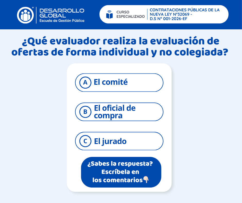 DezaGlobal's tweet photo. 🧠 Trivia del día – Contrataciones del Estado

💬 Escribe tu respuesta en los comentarios.

#ContratacionesDelEstado #GestionPublica #ComprasPublicas #EvaluacionDeOfertas #SectorPublico #ServidoresPublicos #CapacitacionPublica https://t.co/p6w5ew8Zc7