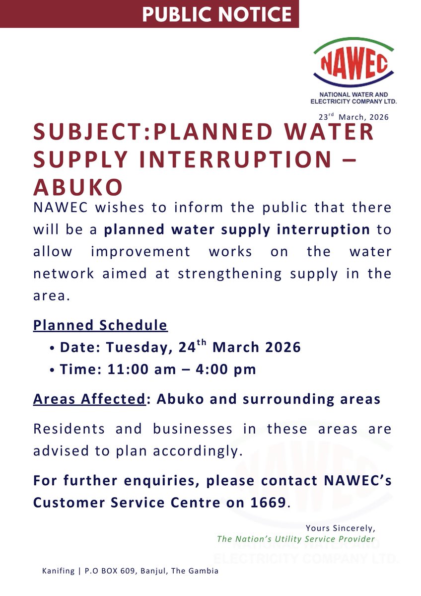 National Water and Electricity Company Limited tweet media