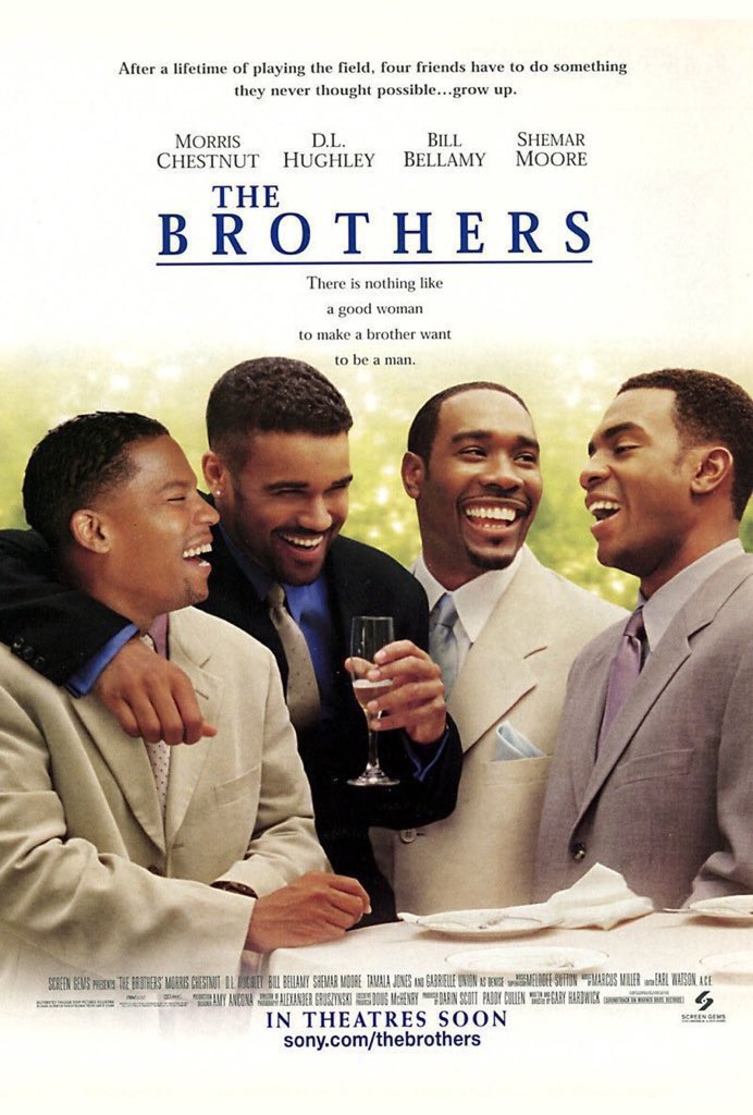 FilmNewsNos's tweet photo. 🎬MOVIE HISTORY: 25 years ago today, March 23, 2001, the movie ‘The Brothers’ opened in theaters!

#MorrisChestnut #DLHughley #BillBellamy #ShemarMoore @itsgabrielleu #TatyanaAli #JeniferLewis #SusanDalian #TamalaJones #CliftonPowell #JulieBenz @nessabcalloway #GaryHardwick https://t.co/NaHzWNOg9V