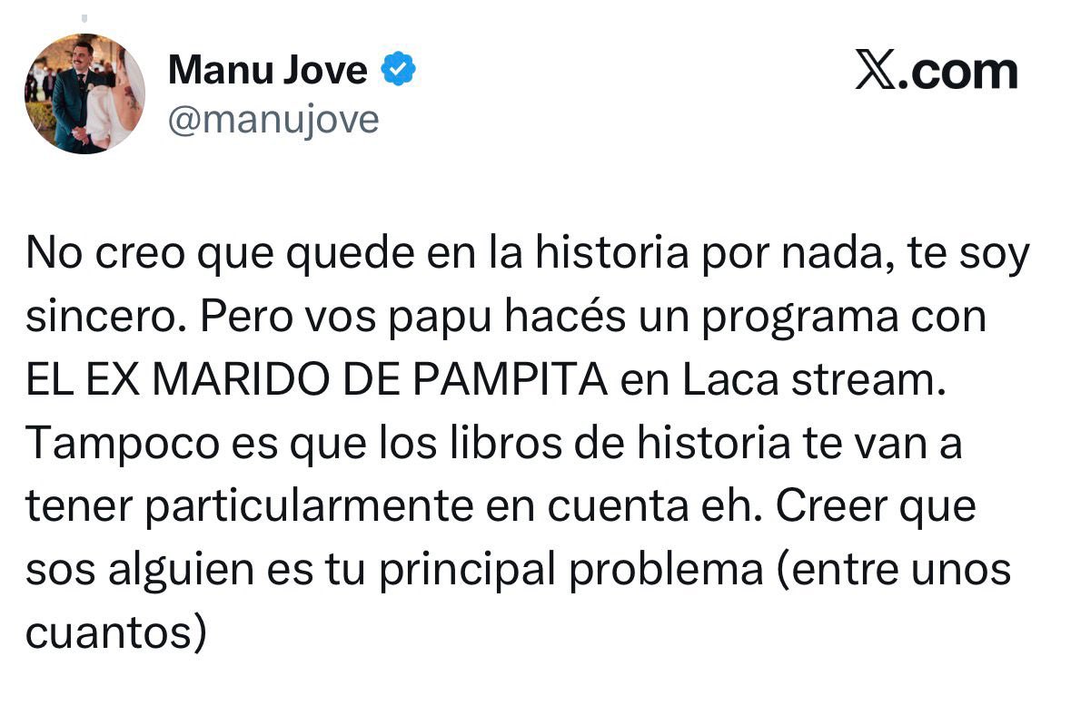 Bien que cuando paso cerca tuyo se te frunce el bigotito <a href="/manujove/">Manu Jove</a>.