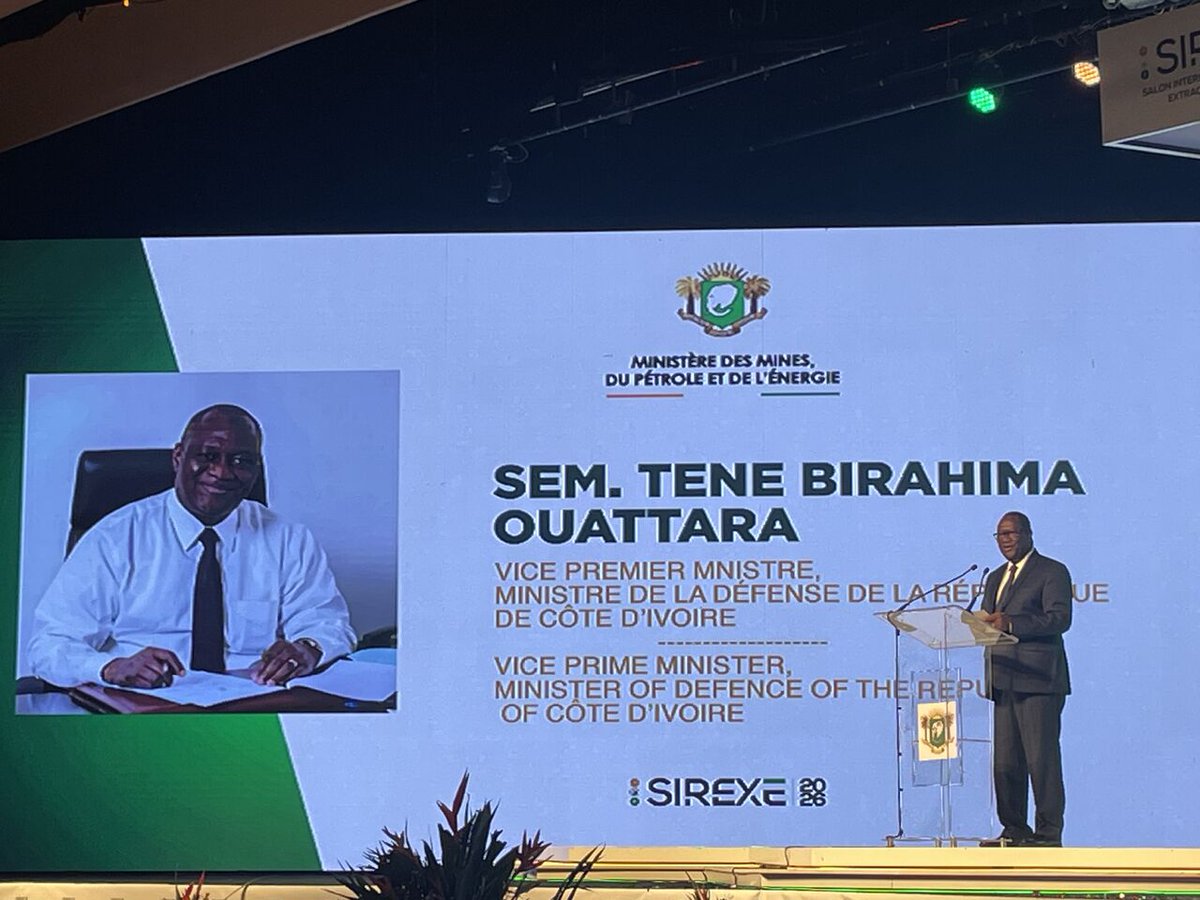 PerseusMining's tweet photo. Yesterday, our Chairman Rick Menell and Chief Corporate Affairs and Sustainability Officer, Melanie Pollard, attended the launch ceremony of the SIREXE - International Extractive and Energy Resources Exhibition 2026, held in Abidjan, under the patronage of H.E. Téné Birahima Ouattara, Minister of Defence and Vice Prime Minister, alongside the Minister of Mines, Petroleum and Energy, H.E. Mamadou Sangafowa Coulibaly.

Under the theme “Extractive and energy industries: what infrastructure is needed to support economic development in Africa?”, the initiative reflects Côte d’Ivoire’s ambition to position itself as a regional hub, supported by its Integrated Mineral and Energy Resources Policy and a strong focus on infrastructure-led growth.

We were also inspired by H.E. Bogolo Kenewendo, Minister of Minerals and Energy of Botswana, who highlighted the importance of sustainability, strong governance and partnerships in shaping a resilient and responsible extractive sector.

SIREXE continues to reinforce Côte d’Ivoire’s strategic role in advancing Africa’s extractive industries and regional collaboration. Perseus looks forward to supporting this fantastic event once again later this year.

📸: Perseus $PRU Chairman Rick Menell with Côte d'Ivoire’s Minister of Mines, Petroleum and Energy Mr. Mamadou Sangafowa-Coulibaly.