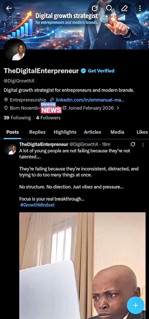 DigiGrowthX's tweet photo. I’m Emmanuel — TheDigitalEntrepreneur.

Digital growth strategist for entrepreneurs and modern brands.....

.....I help you grow with clarity, systems, and strategy......

......If you see this, let’s be mutuals ....🤝 https://t.co/o0l5S165ub