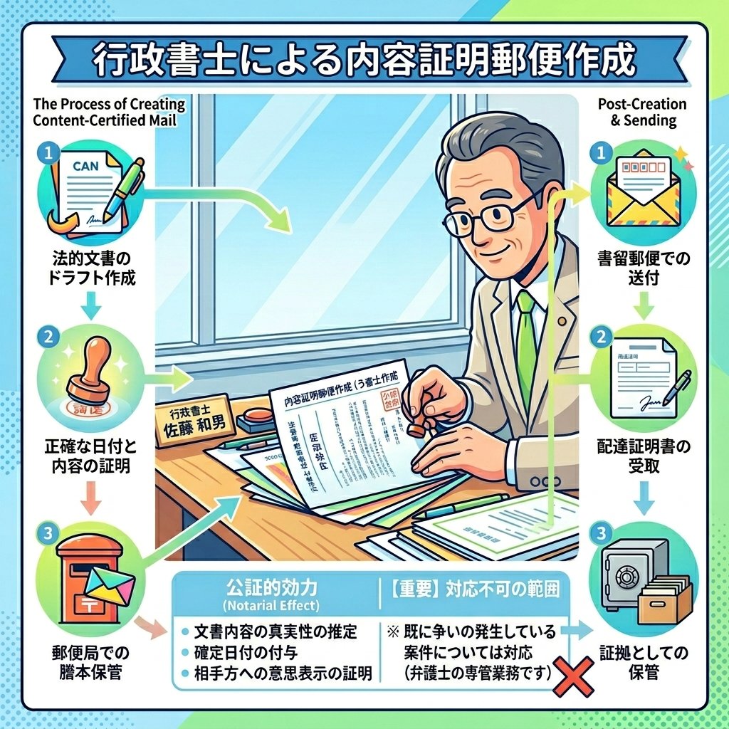 行政書士が依頼者に代わって法的に正確な内容証明郵便を作成・発送するサービスです。
相手方への心理的効果が高く、トラブルの未然防止に有効です。なお、既に法的争いが発生している案件は、非弁行為となるため対応できません。
#行政書士
#内容証明郵便
#ココナラ

coconala.com/services/30050…