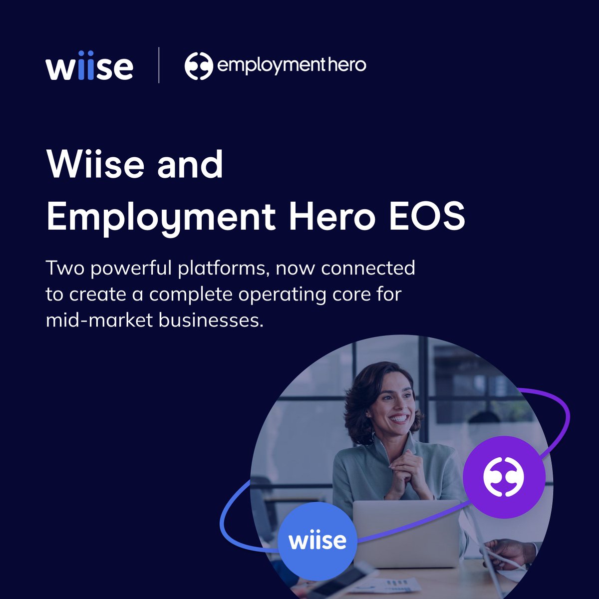 wiiseaus's tweet photo. We're excited to announce our integration with Employment Hero's Employment Operating System (EOS)! Together, Wiise + EOS provide a complete operating core, uniting finance, operations and people.

➡️ Learn more about how the integration works at https://t.co/6PC1zqUewk https://t.co/Jv7Xa6DrMY