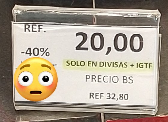 meragonz's tweet photo. Y así... Diferencia en otros productos entre Bs y divisas de más de "Ref30" ¿Es una "distorsión" o aún no? 

#SOS #Venezuela https://t.co/kC5g09iqHH