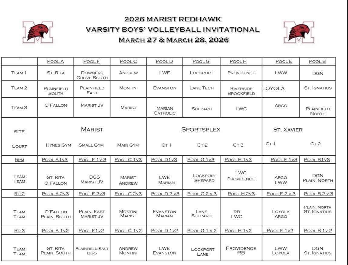 The schedule is set for 2026 🏐Marist Madness🏐 Tournament begins Friday. 24 Teams. 3 Tournament sites. Be There  #March