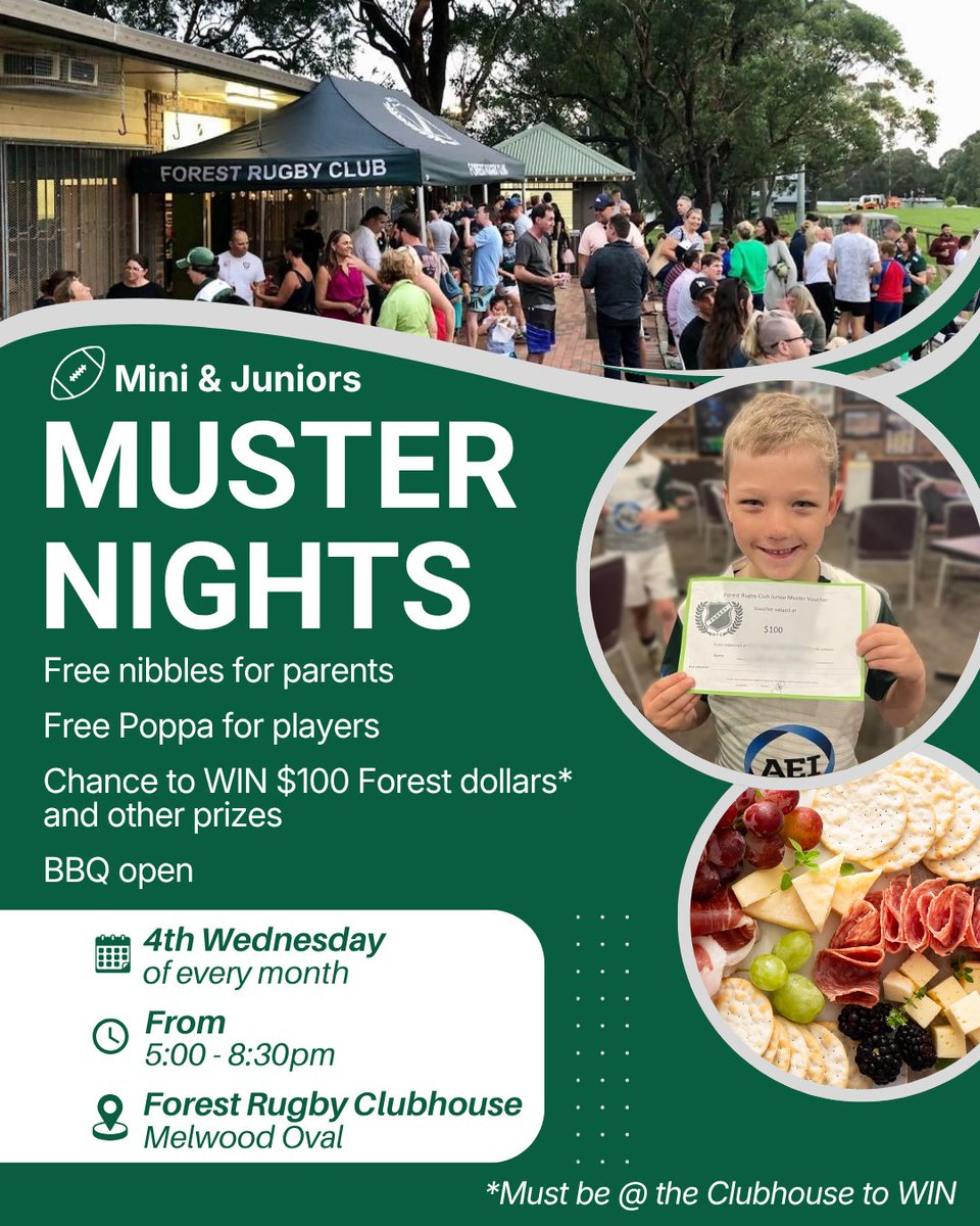 Minis and Juniors Muster Night is back this Wednesday. Click here for more information  - mailchi.mp/a155551d8c66/m…