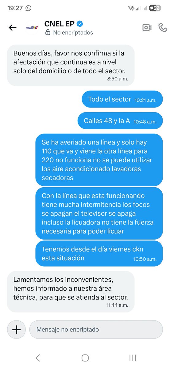 mauricioandrest's tweet photo. @CNEL_EP https://t.co/0QHjSzmh1m