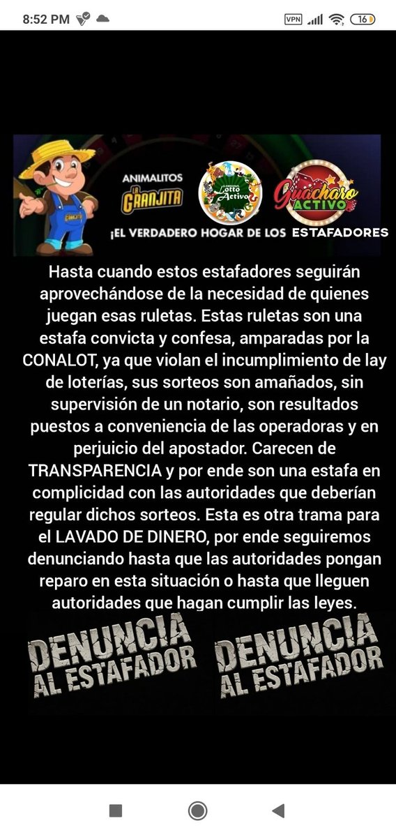 ORACULO_LOTTO's tweet photo. @potroalvarez @JoseAGraterol Explica  @potroalvarez  como siendo tú el encargado de la @OficialCONALOT  permitias el robo con los sorteos de esta mafia de ruletas. Sorteos sin transparencias y sin verificación, violando la ley de loterías. Explica a ver si tú Dios te cree. https://t.co/E2TmbLicC5