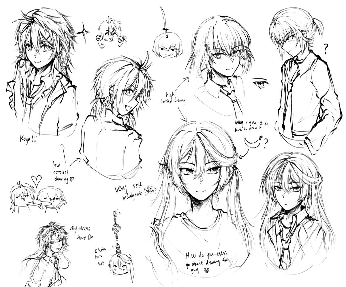 sketches + alt hairstyles :3 #ACTORS_HR