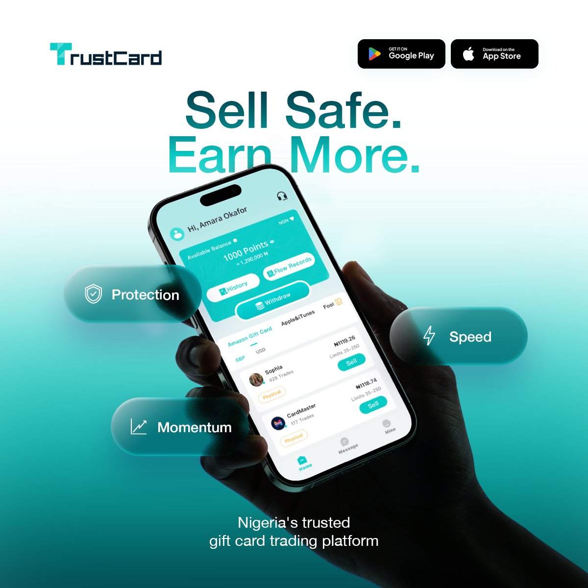 TrustCardNG's tweet photo. Wait. Before you scroll. That gift card sitting in your phone has value. 🤑🤑
Trade it safely. Get paid in minutes. Nigeria's trusted gift card trading platform is finally here.
Download TrustCard. Link in bio. 👇
#TrustCard #GiftCardNigeria #SellMore #EarnMore https://t.co/m48N0r1EGj