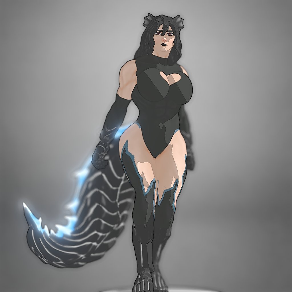 Spent a few Hours trying some new techniques in Hero Forge. Character is from <a href="/GirlsKaiju/">kaiju girls</a>. However, <a href="/EmperadorSan/">Emperador-San (comissions open)</a> had a big inspiration on the pose and design as well💜 
Pst if this gets 10 likes I'll do a nsfw version (can't promise it will be good)
#fanart #Kaiju #Godzillart