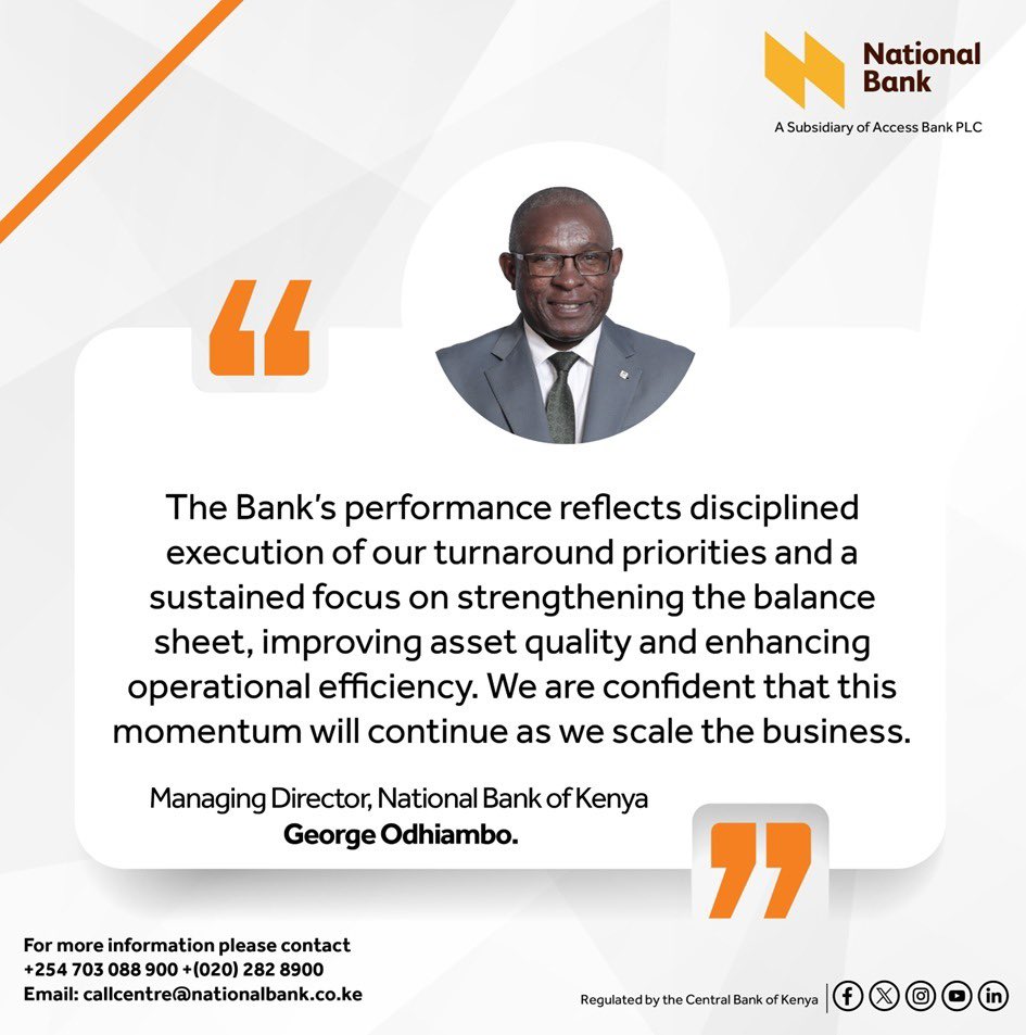 National_Bank's tweet photo. 2025 Full Year Results: Strong profit growth as NBK’s turnaround gains momentum. A year of disciplined execution, improved efficiency, and a stronger foundation for sustainable growth. https://t.co/yDTGg0V14H
