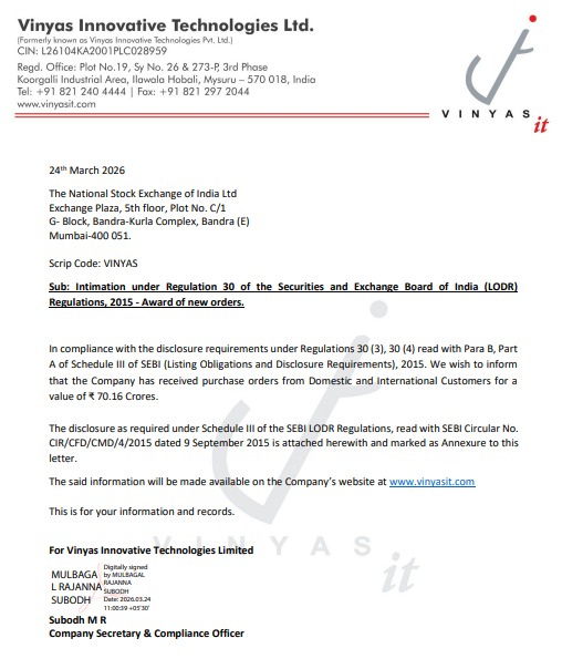 AvinashGoraksha's tweet image. #Order Win Update #Vinyas Innovative Technologies Ltd. secures ₹70.16 Cr orders (₹39.66 Cr domestic + ₹30.50 Cr international) for PCBA manufacturing.

Execution over 6–18 months boosts revenue visibility. 

#PCBA #manufacturing #domestic #international #defence #aerospace