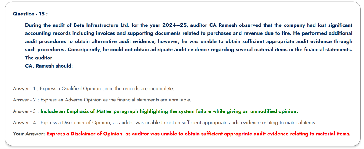 Buzzingconcepts's tweet photo. @SHUBHAMKESWANI Sir, isn't the answer marked correct by Institute wrong ? 

There are so many Wrong MCQs in MCQs Practice portal of ICAI. https://t.co/s57LEyFiVz