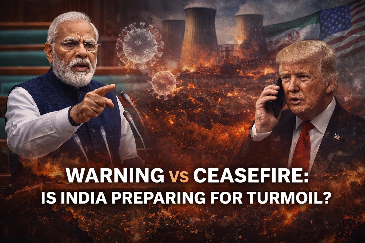 apnababajha8686's tweet image. Two parallel signals, one big question.

On one side, PM Modi warns in Parliament that India must stay prepared for a Covid-like emergency. On the other, Trump pauses potential strikes on Iran’s power infrastructure—hinting at possible backchannel talks and even a short-term