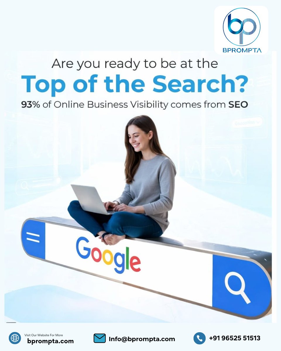 BPrompta's tweet photo. Get to the Top of Google Search &amp; Grow Your Business 🚀
Ready to dominate search results? With powerful SEO strategies, we help your business rank higher, attract quality traffic, and increase conversions. https://t.co/58y2QTsthf