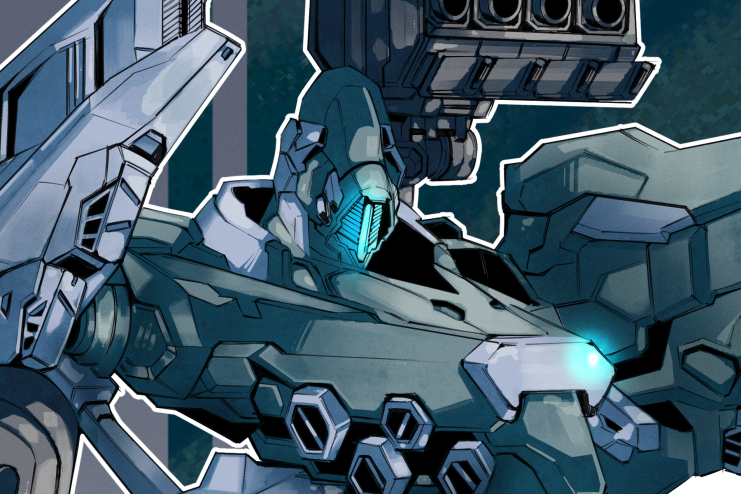 So grateful to be part of the Armored Core VI fanzine, RECORDS // ANALYSIS! <a href="/ArmoredCoreZine/">RECORDS // ANALYSIS - An Armored Core Zine</a> 

Here's a sneak peek of my piece featuring Flatwell's AC, Tsubasa 🪶

Pre-orders for the zine are still available at armoredcorezine.bigcartel.com until March 31st!