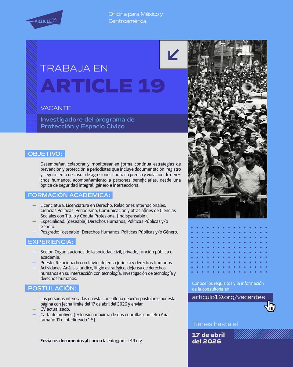 ARTICLE 19 México y Centroamérica tweet media