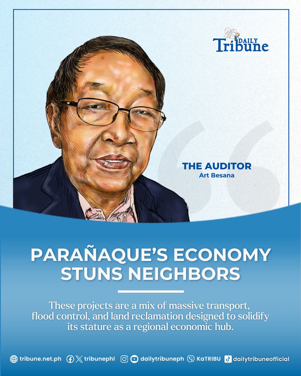 tribunephl's tweet image. Out of nowhere, Parañaque City, in stunning fashion since 2013, moved up by “notches and milestones” to become the seventh richest city of the Philippines in 2024, with total assets of P38.21 billion. 

Read more at: tribune.net.ph/2026/03/24/par… 

#DailyTribune #Parañaque