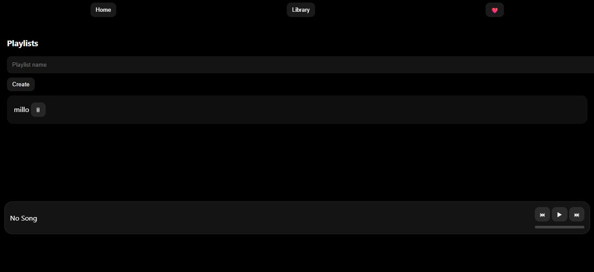 dev_abdul_azeem's tweet photo. Day 16 of #100DaysOfCode
My Music Player is finally starting to feel REAL 🎧
Today I built: ✅ Playlists (create + delete) ✅ Smart mini player ✅ Live progress bar ✅ Glass Ui (still trying )
Still building. Still learning.
#webdev  #javascript https://t.co/FXbsgY00d8