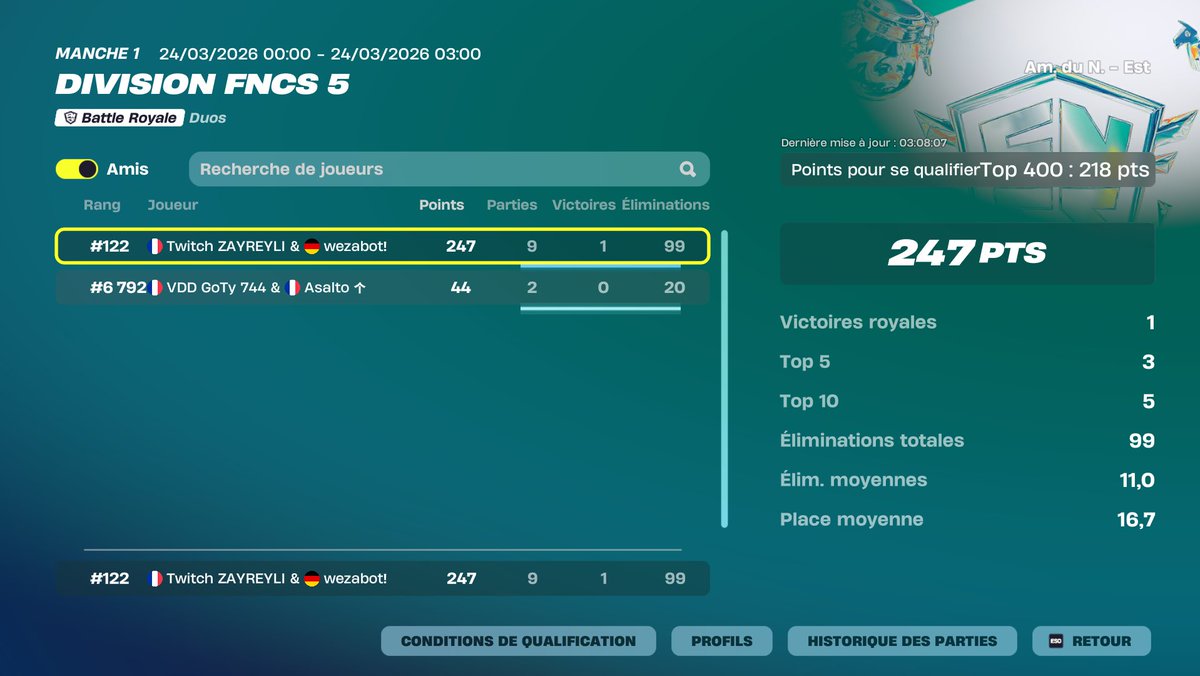AGAIN QUAL DIV 4 NAC 99KILLS 🔥🔥🔥 w/<a href="/WeZaFTN/">weza</a>