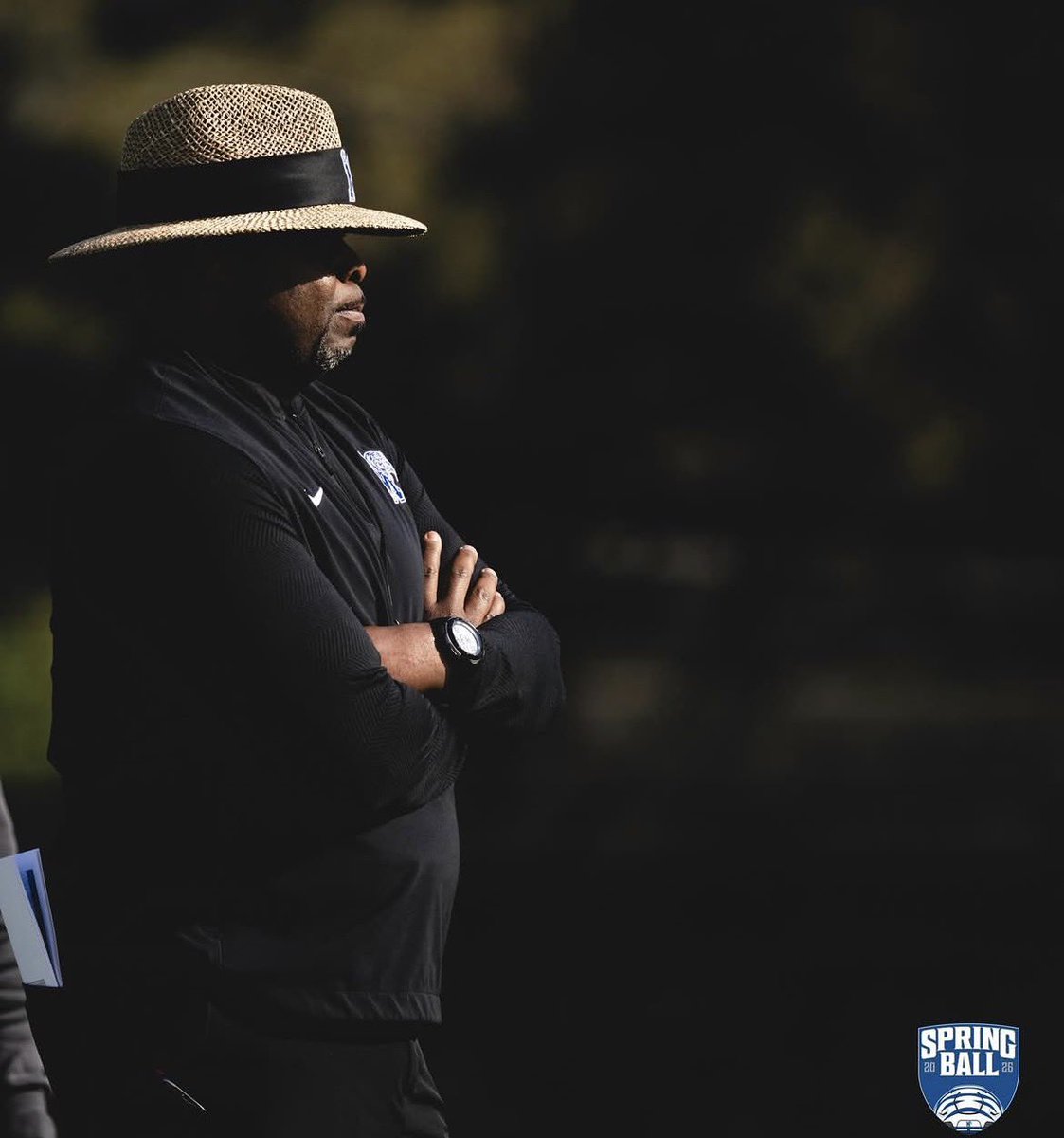 BigBadBumgarner's tweet image. The straw hat tells me everything I need to know about this man… we got us a ball coach! #GTG Ⓜ️ @CoachHuff