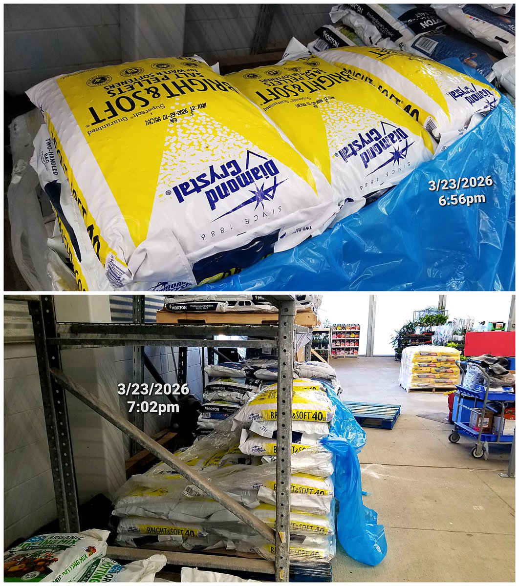 simpsopl's tweet photo. Oh @Walmart you gotta do better. 'Unavailable' salt pellets cancelled from order; I found in store after picking up order. Manager on duty couldn't explain other than it appeared from stockroom today; dept employee said it's been there ~2 wks. Guess I'll have to order elsewhere https://t.co/OW16fYUd4a