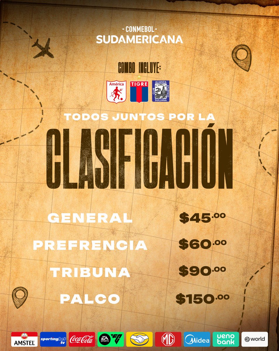 ¡𝐀 𝐂𝐎𝐌𝐏𝐑𝐀𝐑! 🎟💙

No te quedes sin tu Combo Fase de Grupos - De Regreso a la Gran Conquista

📲 superticket.ec
📍 Asesoría de compra | Sede del Club

👦 Niños de 2 a 12 años media entrada
🏆 CONMEBOL <a href="/Sudamericana/">CONMEBOL Sudamericana</a> 

Ambato de Celeste | Juntos por la Clasificación