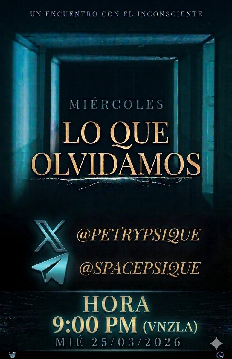 ¡Nos vemos el miércoles!

Hemos pasamos tanto tiempo buscando aquello que perdimos, que no nos damos cuenta de todo lo que nos ha estado buscando. 

Spacepsique está de vuelta: los esperamos <a href="/Mannysanz_53/">Manny Sanz</a> <a href="/gonates/">Gabriel Oñates</a> otros invitados, y yo.