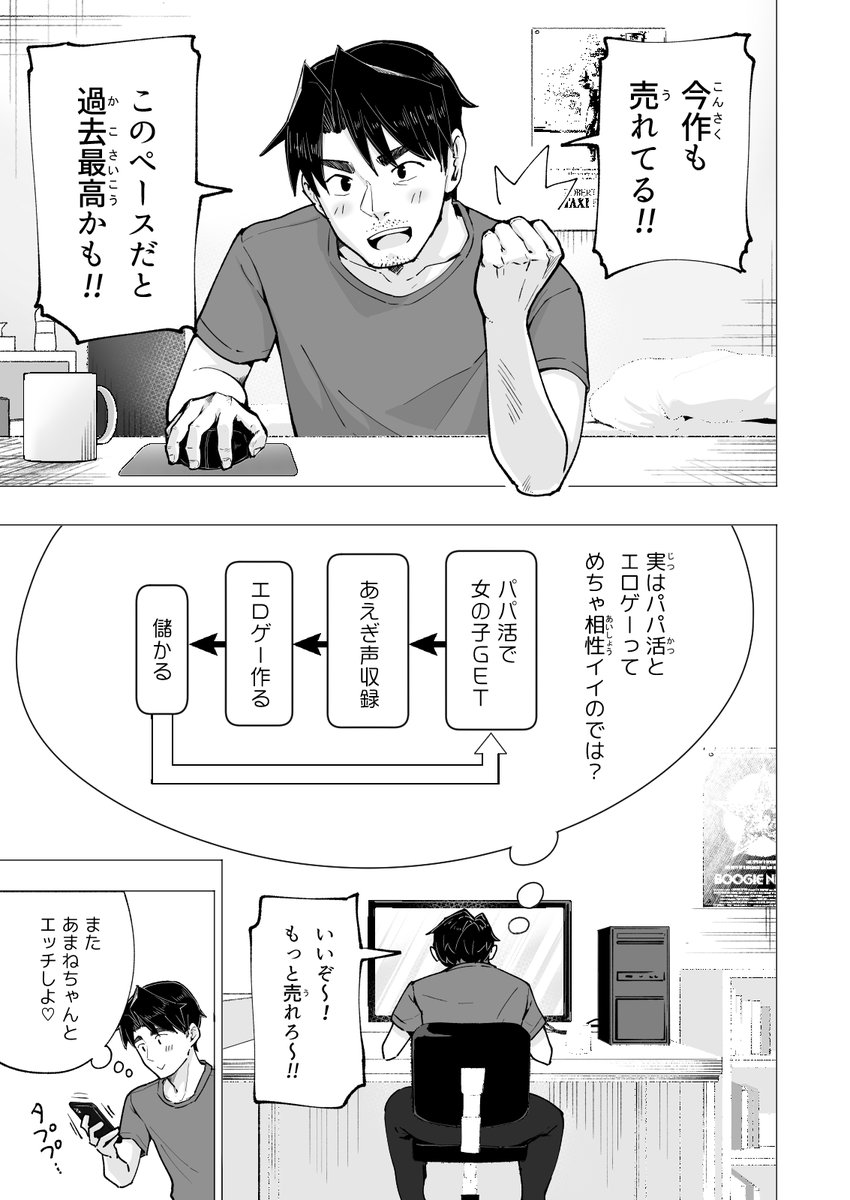 🔞DL同人で稼いだお金を握りしめて、パパ活デビューしてしまったオジサンの話❤️30 