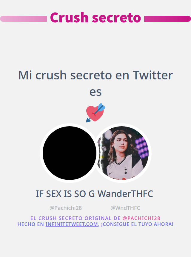 Mi crush secreto en Twitter es <a href="/WndTHFC/">WanderTHFC</a>

➡️ infinitetweet.me/secret-crush?l…