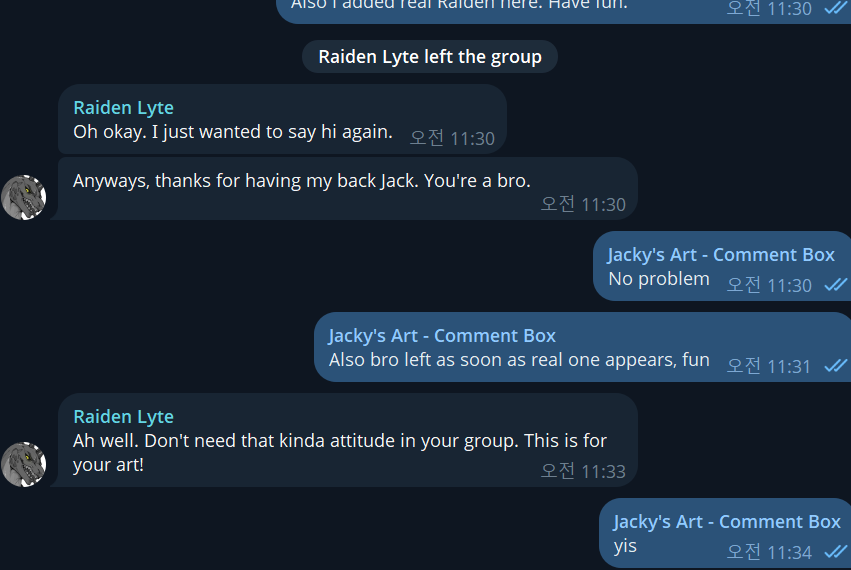 zi0808's tweet photo. [ Impersonator Warning ]
A person claiming to be @RaidenIguana came up on my chat, asking me questions. But i knew the real person for 10+ years. When confronted, they left my chat.

But it seems there's far more going on that what's there
(More in reply) https://t.co/0Kji74Cwlq