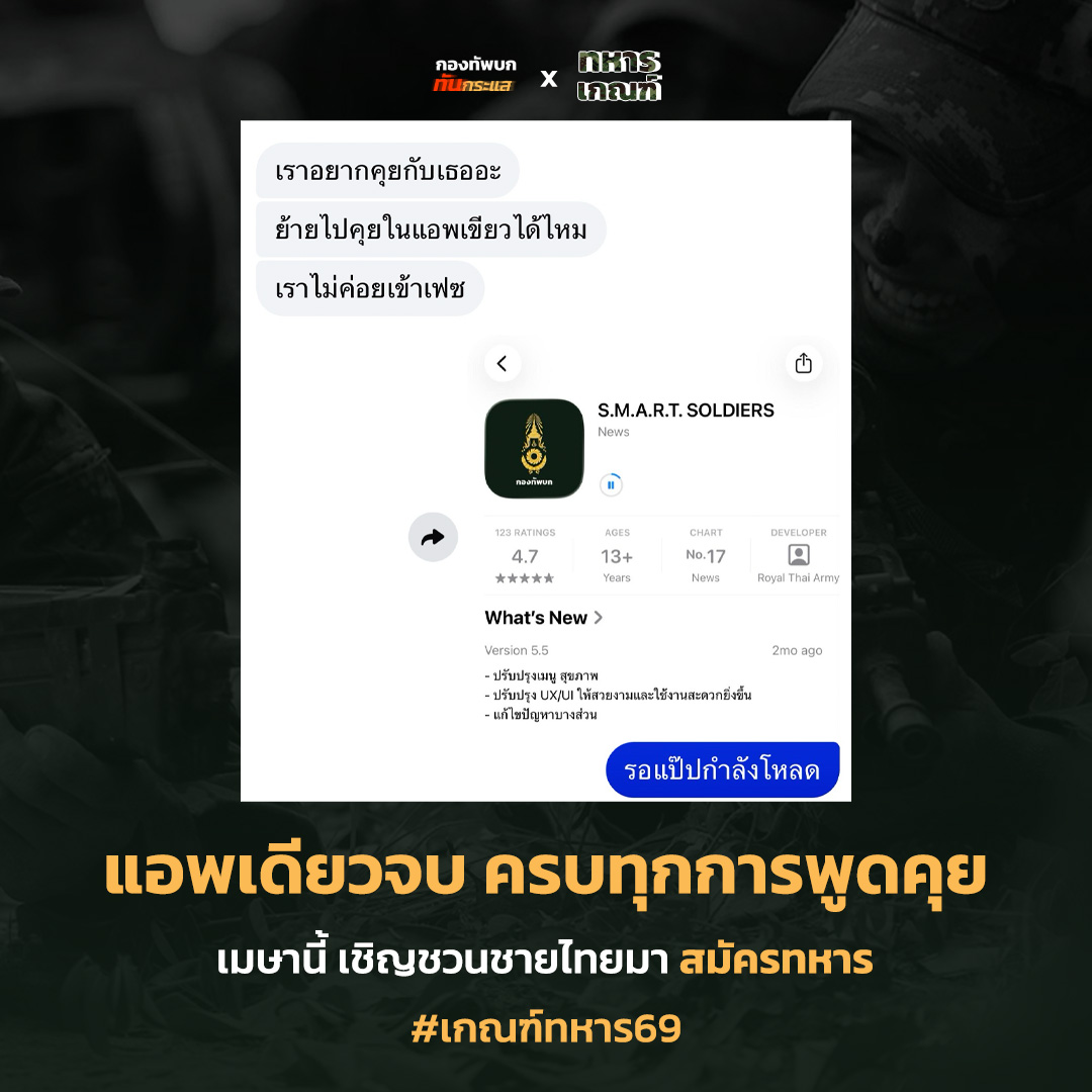 กองทัพบก ทันกระแส tweet media