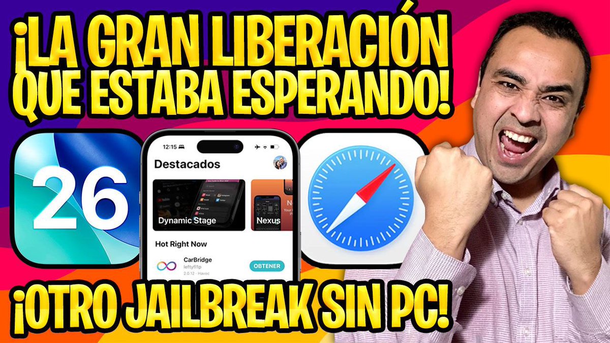 🔥 NUEVO LANZAMIENTO ABRE LA PUERTA DEL JAILBREAK SIN PC PARA TODOS LOS #iPHONE #iPAD HASTA #iOS26 💥

🎥 youtu.be/Qp330R5GCLk

🚀 Toda una autentica locura como de una semana para otra, la Comunidad del #Jailbreak recibe grandes y esperadas novedades para #iOS 26, 18 y 17 ⚡️