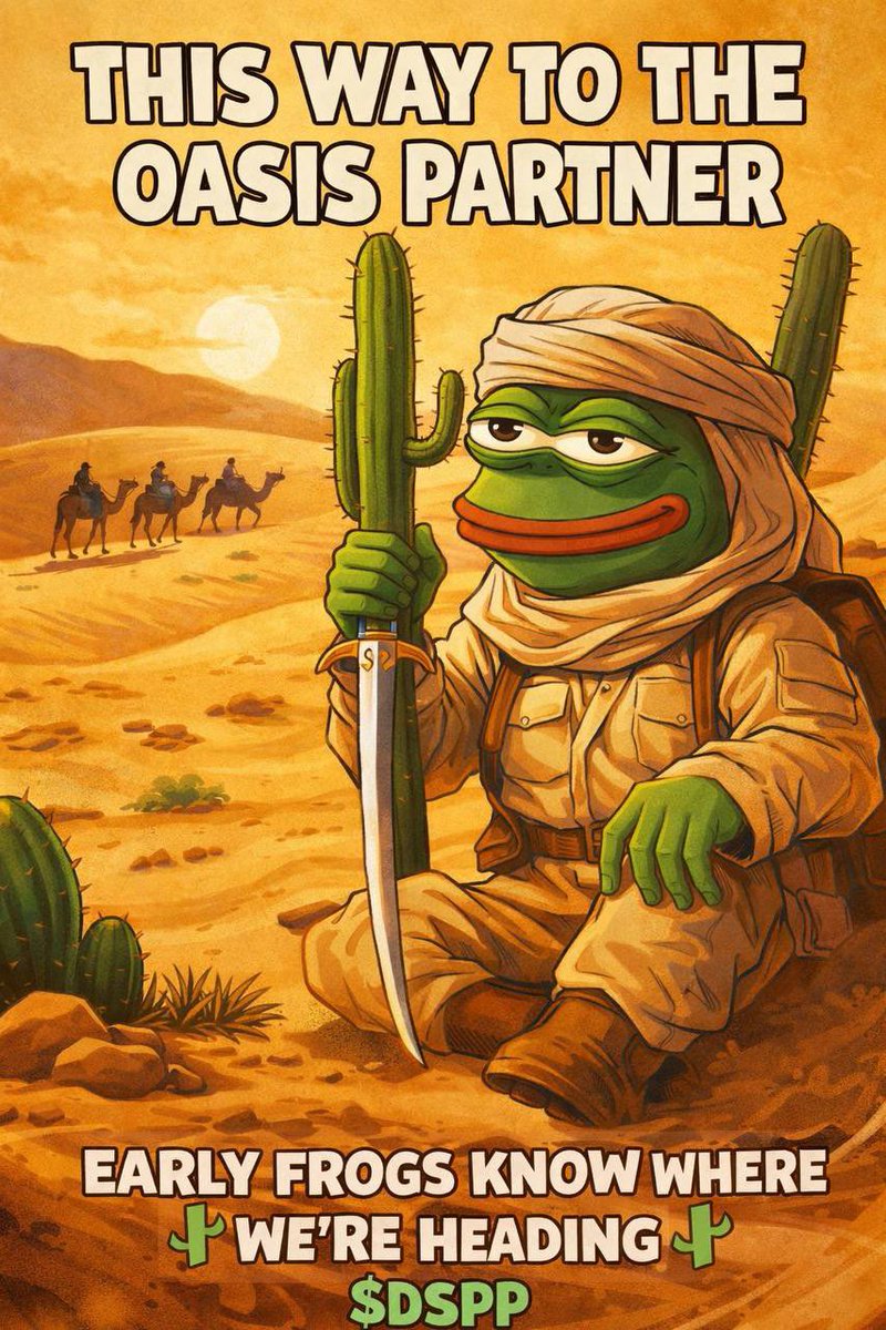 web3vision1's tweet photo. @JR5_Crypto ๐ $DSPP is the next 300X, frens!
Desert Pepe loading up from the lows low cap, diamond hands, and desert heat incoming.
Get in or get left in the sand! ๐ต๐ธ๐
@DesertPepe78080
Ca: CsHpPCXpRyARWzzpnZu11xmDwRezEtytEHHcET24pump
#DSPP #ToTheMoon #memecoin #solana #pump #crypto https://t.co/orTOQpxFsP