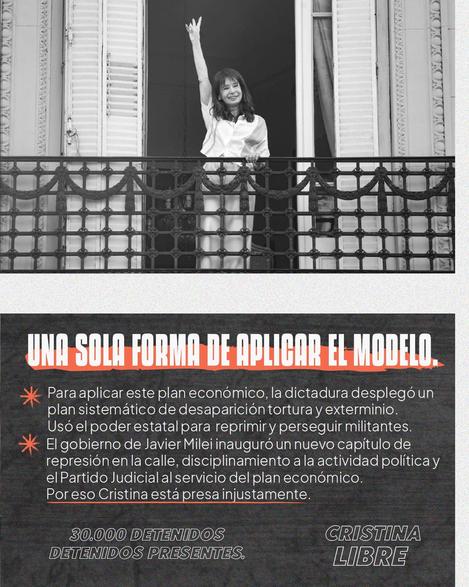 JPCiudad's tweet photo. Desde la JP lo decimos bien claro: Nunca Más.

30.000 COMPAÑEROS DETENIDOS DESAPRECIDOS PRESENTES. CRISTINA LIBRE. https://t.co/49I3hI8SaT