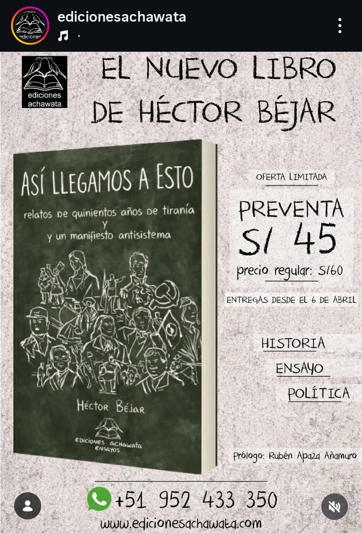 KillaPunchay's tweet photo. Vengo a aprovechar el #DebatePresidencial para informarles que nuestro basado favorito, Héctor Béjar, sacó nuevo libro. Compren compren compren ♥️ https://t.co/velosqdBM7