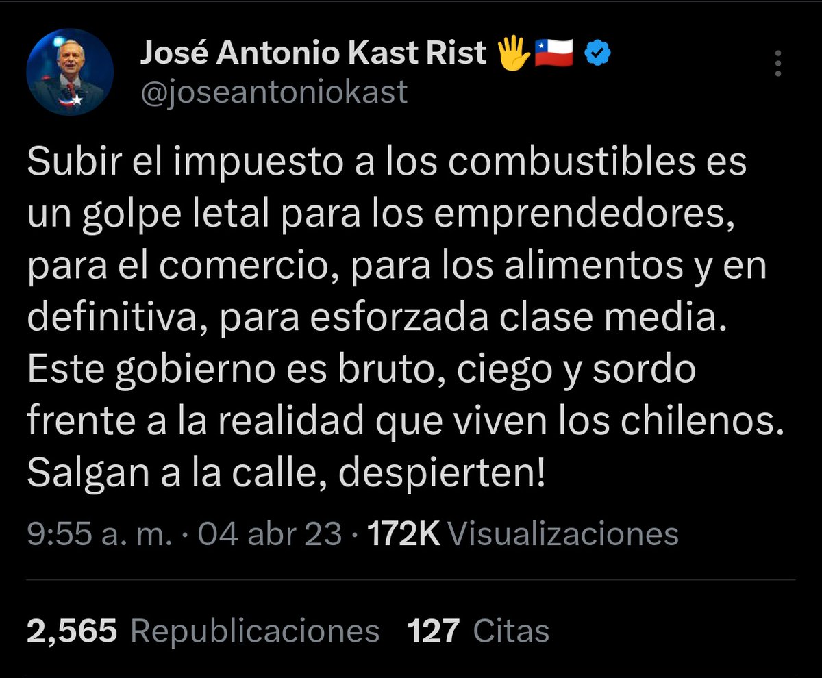 imarinc1987's tweet photo. #bencina 🤔🤔🤔Kast el 4 de abril del año 2023... ¿que paso ahora Kast? #Kast #combustible #alzas #joseantoniokast https://t.co/nI3DeOZv4f