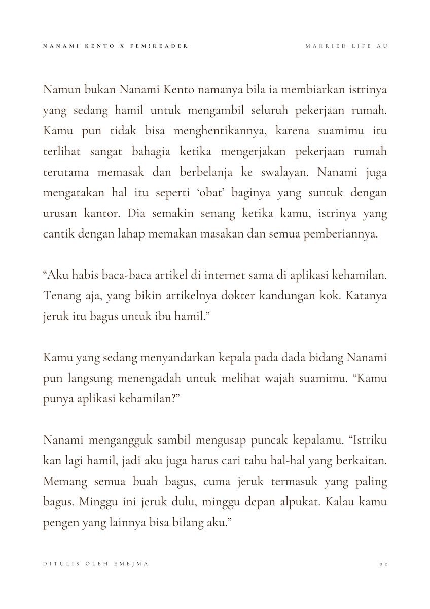 vodkajob's tweet photo. #JujutsuKaisen fanfiction
Nanami Kento x fem reader
🔞 Married life , Pregnancy

re-post (tanpa edit) 1/3 https://t.co/6EL6FtiTUH